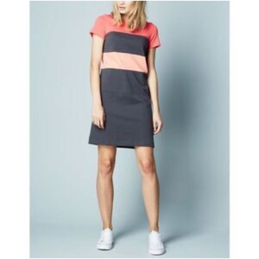 Boden Martha coral pink & gray color block knit 6 dress